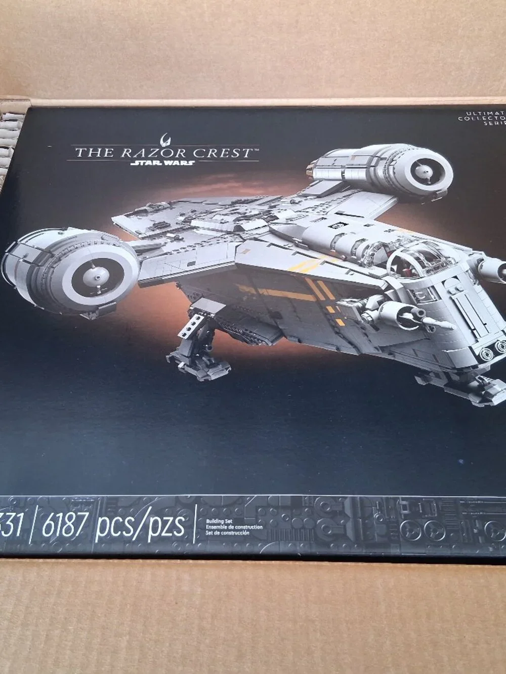 LEGO Star Wars set number 75331, featuring The Razor Crest from the Ultimate Co